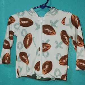 Posh Peanut Reversible Football Print Baby Hoodie